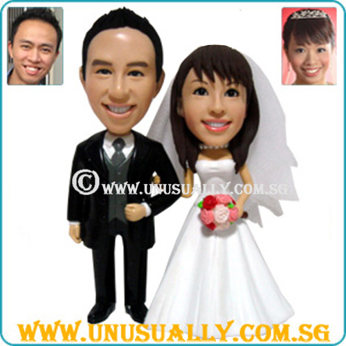 Custom 3D Wedding Couple Figurines (B&W)